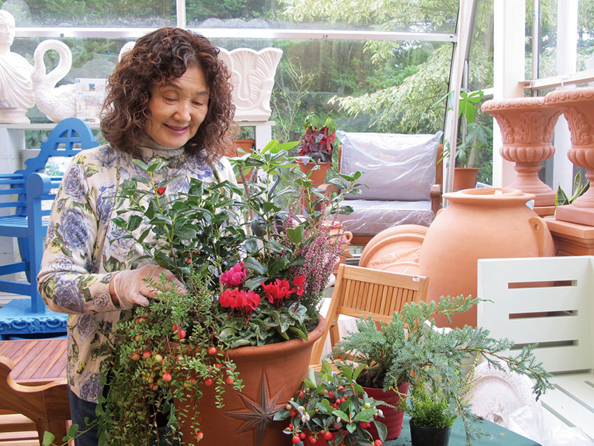 寄植えをするケイ山田